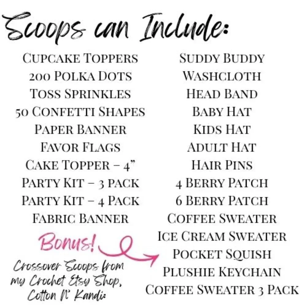 Etsy Mystery Box | Party Decorations & Crochet Fun -12 Scoop